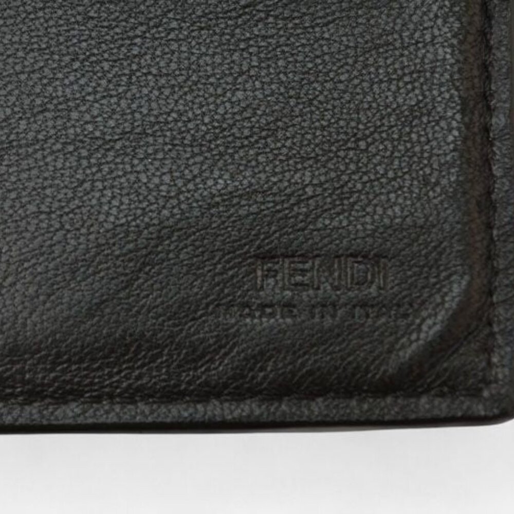 ★SOLD★ Fendi Wallet Bifold Long Wallet Leather Women Men FF Embossed Black 7 - Picture 8 of 11